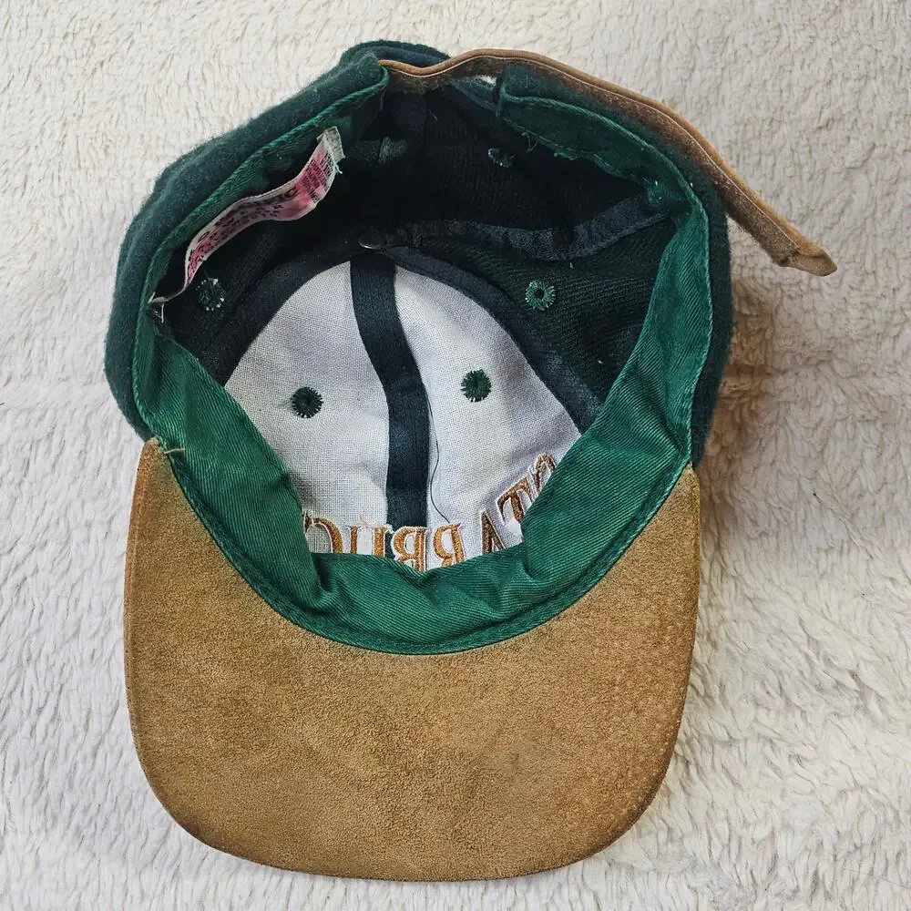 Starbucks Vintage 90s Suede n Wool Blend Rare Find Green n Beige hat. Seattle WA